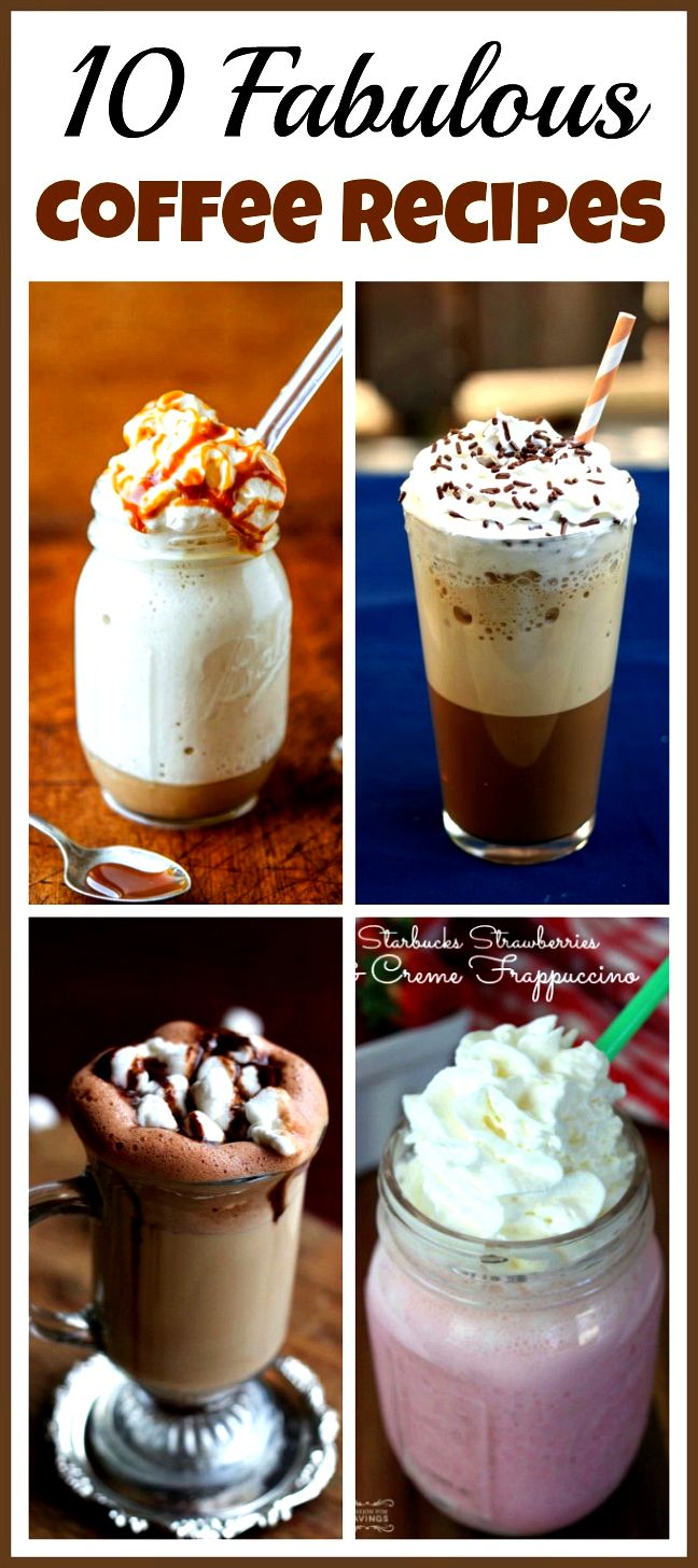 If you love drinking fancy coffees, you can save a lot of money by making your own instead of going to a coffee shop! Check out these 10 fabulous coffee recipes!