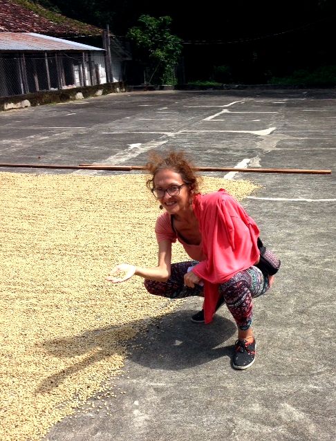 Deborah Charnes at coffee plantation in Ometepe, Nicaragua